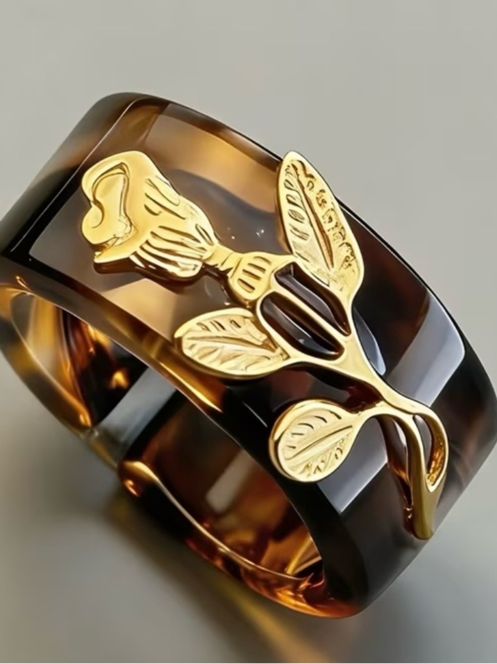 Elegant Open Rose Ring 18K Gold Plated Suitable for Daily Wear and Special